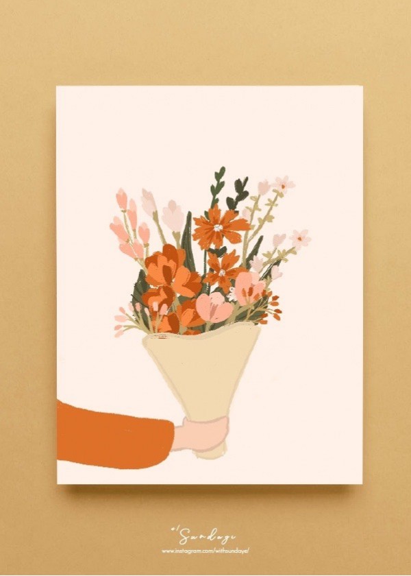 Printable Flower Bouquet Card